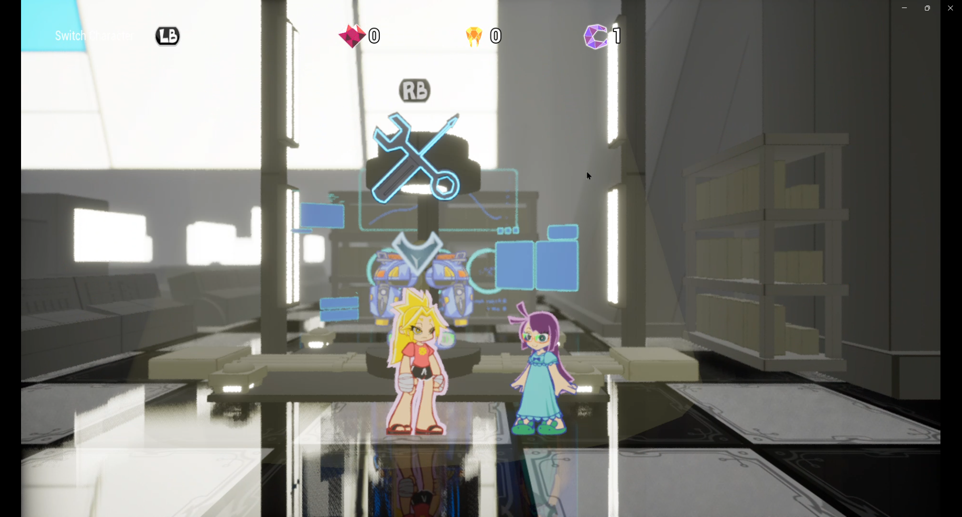 《夢閃少女》實驗室內梅莉與芙拉